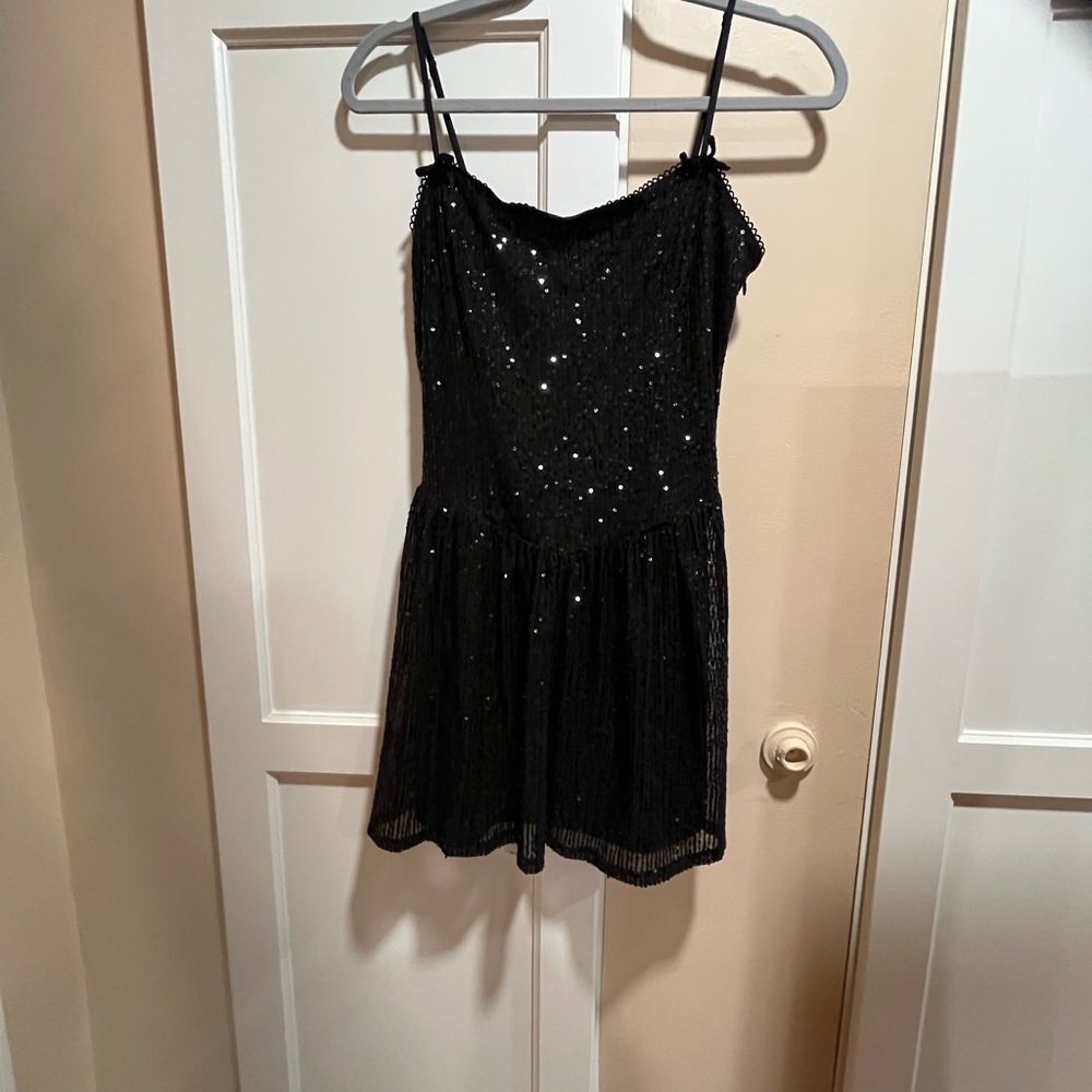 Bloomingdale’s Le Lis Black Sequin Mini Dress